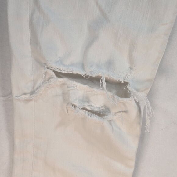 Agolde Womens Jeans Sz 29 White Distressed Sophie Crop - Picture 3 of 14